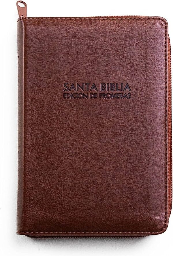 Biblia de Promesas Reina Valera 1960 Piel Especial Café con Cierre